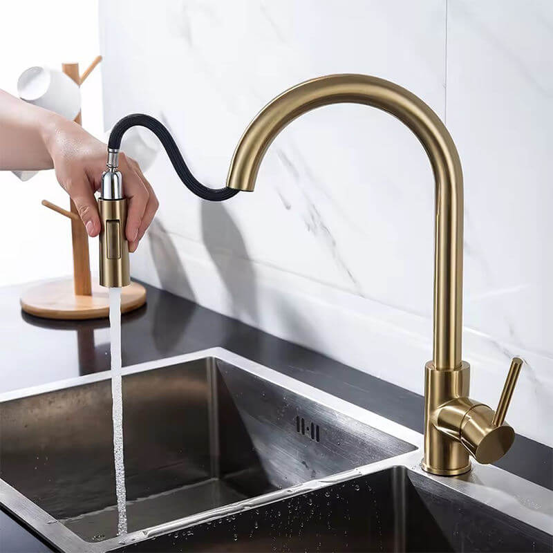 Pull-Down Kitchen Faucet Chrome Single Handle