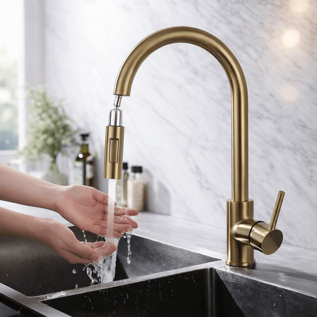 Pull-Down Kitchen Faucet Chrome Single Handle