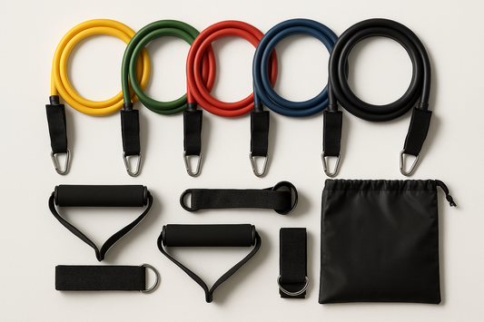 Premium Resistance Bands Set - 5 Levels with Handles & Door Anchor