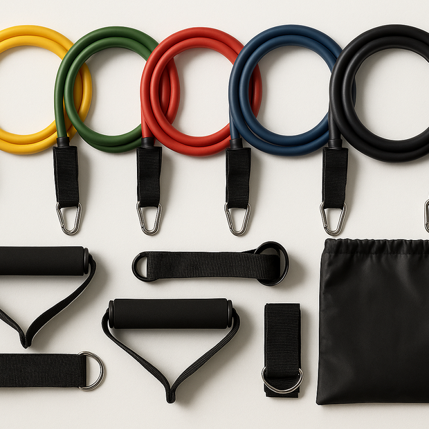 Premium Resistance Bands Set - 5 Levels with Handles & Door Anchor